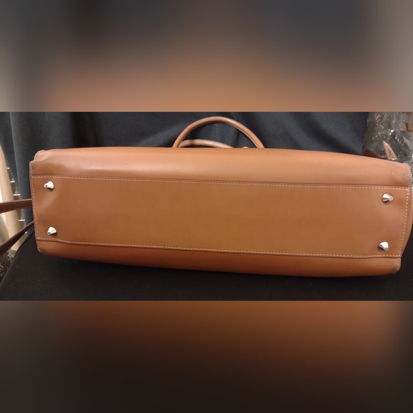 Beautiful Lodis British Tan Laptop Tablet Tote with Crossbody Strap - Picture 6 of 16